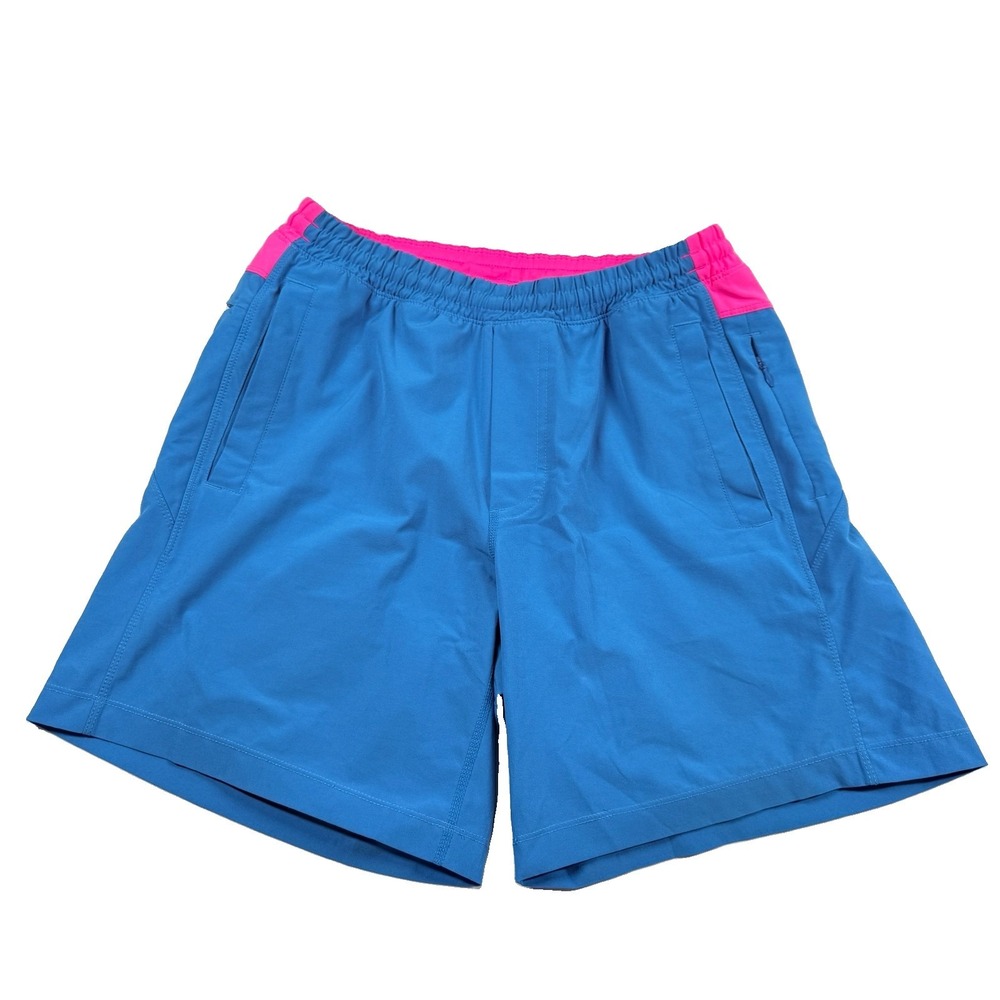 Birddogs Mens BOOM For Your Boomstick Lined Shorts Sz M Blue Pink Gym 7"